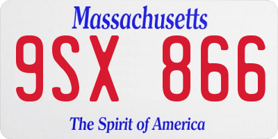 MA license plate 9SX866