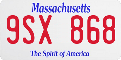 MA license plate 9SX868