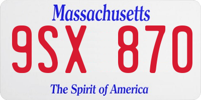 MA license plate 9SX870