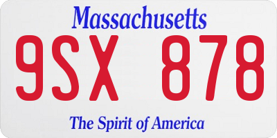 MA license plate 9SX878