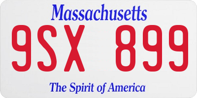 MA license plate 9SX899