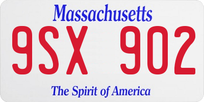 MA license plate 9SX902
