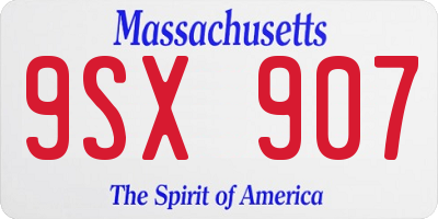 MA license plate 9SX907