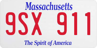 MA license plate 9SX911