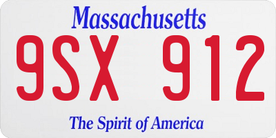 MA license plate 9SX912