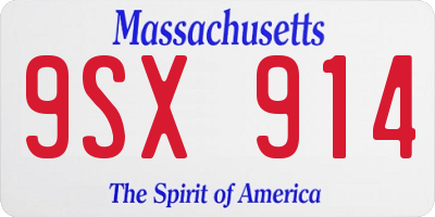 MA license plate 9SX914