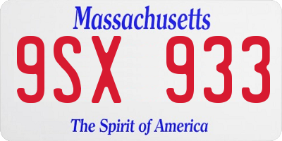 MA license plate 9SX933