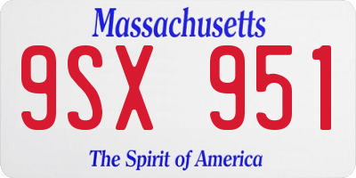 MA license plate 9SX951