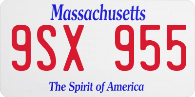 MA license plate 9SX955