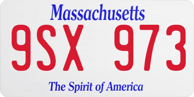 MA license plate 9SX973