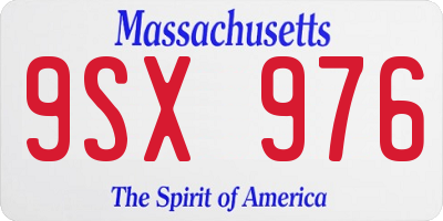 MA license plate 9SX976