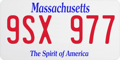 MA license plate 9SX977