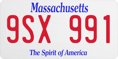 MA license plate 9SX991