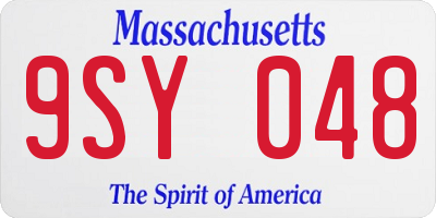 MA license plate 9SY048