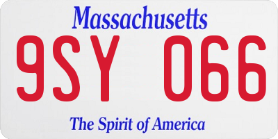 MA license plate 9SY066