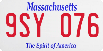 MA license plate 9SY076