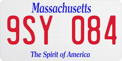 MA license plate 9SY084