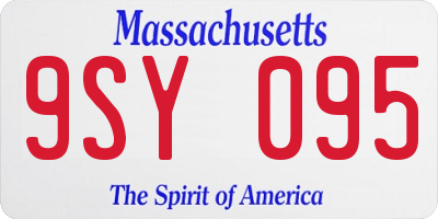 MA license plate 9SY095