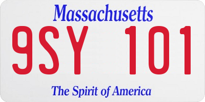 MA license plate 9SY101