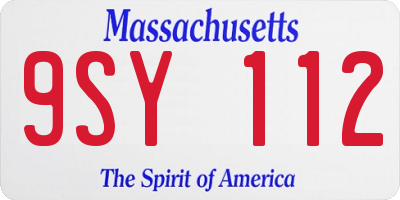 MA license plate 9SY112
