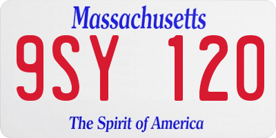 MA license plate 9SY120