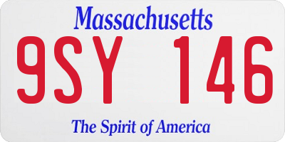 MA license plate 9SY146