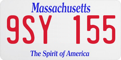 MA license plate 9SY155
