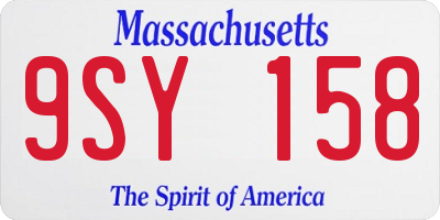 MA license plate 9SY158