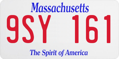 MA license plate 9SY161