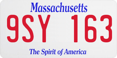MA license plate 9SY163