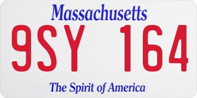 MA license plate 9SY164