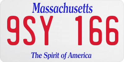 MA license plate 9SY166