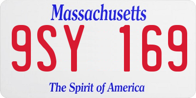 MA license plate 9SY169