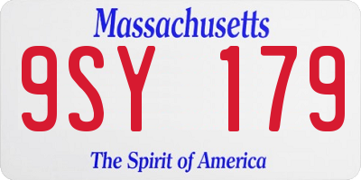 MA license plate 9SY179