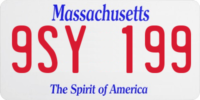 MA license plate 9SY199