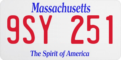 MA license plate 9SY251