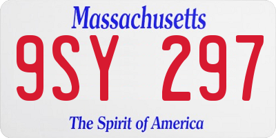 MA license plate 9SY297