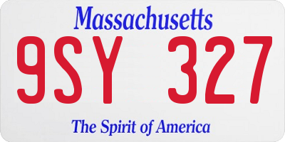 MA license plate 9SY327