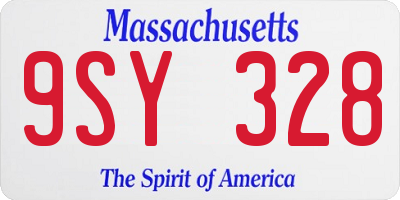 MA license plate 9SY328