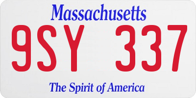 MA license plate 9SY337