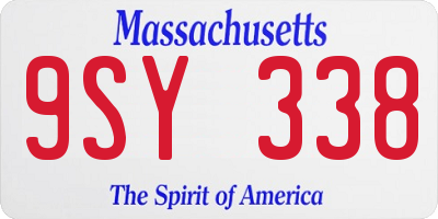 MA license plate 9SY338