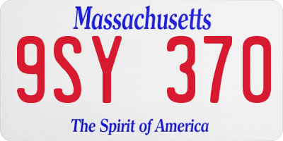 MA license plate 9SY370
