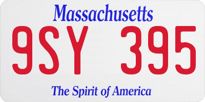 MA license plate 9SY395