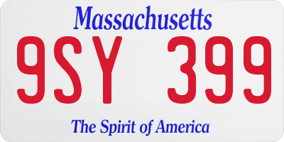 MA license plate 9SY399