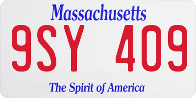 MA license plate 9SY409