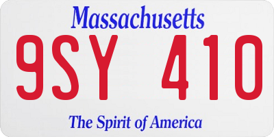 MA license plate 9SY410