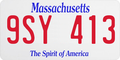 MA license plate 9SY413