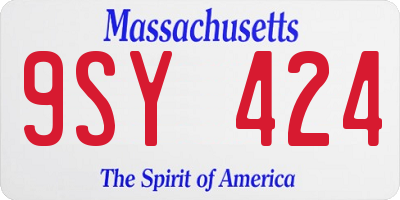 MA license plate 9SY424
