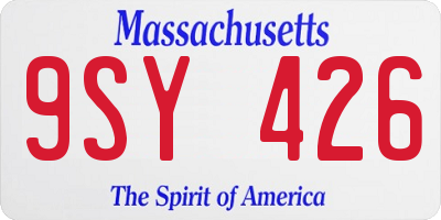 MA license plate 9SY426