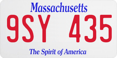 MA license plate 9SY435